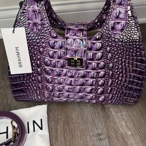 Brahmin Adrian Passion Purple Melbourne Crossbody Handbag